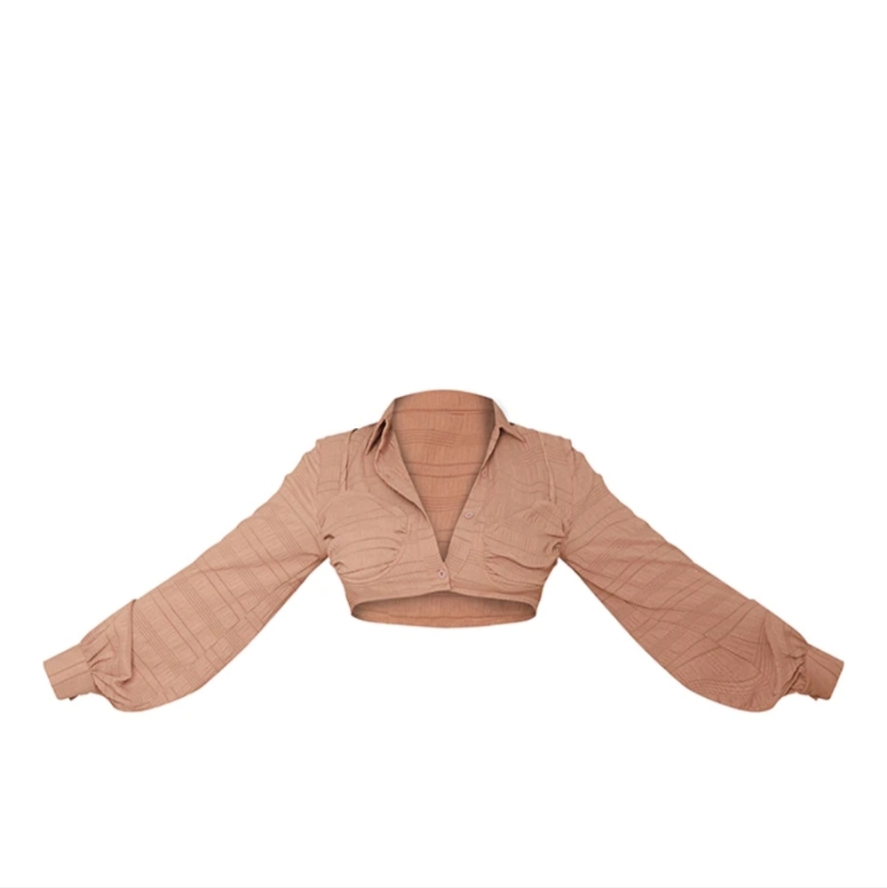 Textured crop blouse - Picture 4 of 6